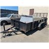 Image 1 : BLACK U-BUILT DUAL AXLE BOX TRAILER WITH REAR RAMP GATE, DIMENSIONS: 80"W X 37"H X 172"L ( 220"L TO