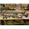 Image 1 : LARGE LOT OF ASSORTED IRWIN QUICK-GRIP CLAMPS, 2 BESSEY CLAMPS & 2 27" WOOD WORKING CLAMPS - 42",