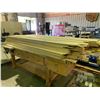 Image 1 : 2 TIER, 5 DRAWER WOOD WORKING BENCH WITH WOOD WORKING VISE WITH LARGE LOT OF TONGUE & GROOVE