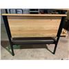 Image 2 : PAIR OF WOOD & BLACK METAL BENCH SEATS