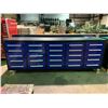 Image 3 : 2020 BLUE STEELMAN 10FT WORK BENCH WITH 25 DRAWERS, 113W X 29 X39"H DRAWERS WITH LOCK AND ANTI-SLIP