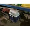 Image 2 : SHELF LOT OF METAL, COOLER, SHOVELS & RAKE