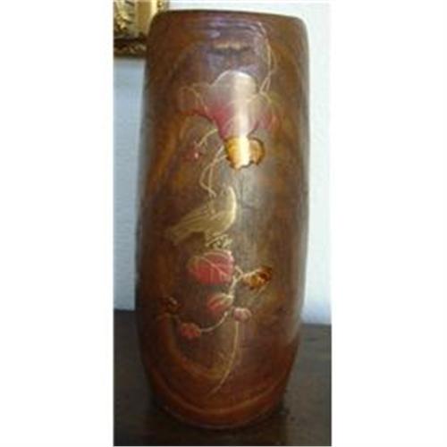 Japanese Kiri Wood Ikebana Vase With Makie 833432
