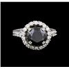 Image 2 : 3.86 ctw Black Diamond Ring - 14KT White Gold