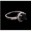 Image 2 : 1.78 ctw Green Tourmaline and Diamond Ring - 14KT White Gold