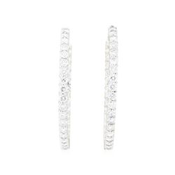 6.50 ctw Diamond Hoope Earrings - 14KT White Gold