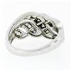 Image 7 : Solid 14k White Gold .75 ctw Channel Set Baguette Cut Diamond Open Swirl Band Ri