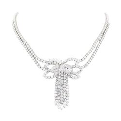 51.60 ctw Diamond Necklace And Bracelet Jewelry Suite - 18KT White Gold