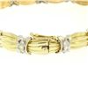 Image 5 : 14K Two Tone Gold 1.35 ctw Round Diamond Textured X O Oval Link Tennis Bracelet