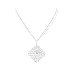 1.75 ctw Diamond Pendant And Chain - 14-18KT White Gold