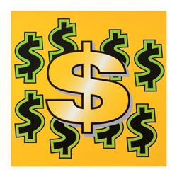 Dollar Sign (Yellow Background) by Steve Kaufman (1960-2010)
