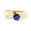 Image 2 : 1.32 ctw Blue Sapphire and Diamond Ring - 14KT Yellow Gold