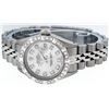 Image 4 : Rolex Ladies Stainless Steel Silver Pyramid Diamond Datejust Wristwatch