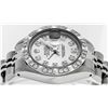 Image 5 : Rolex Ladies Stainless Steel Silver Pyramid Diamond Datejust Wristwatch