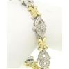 Image 4 : 14k Solid Two Tone Gold Diamond Drenched 3.29 ctw UNIQUE Alternating Link Bracel