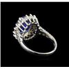 Image 3 : 14KT White Gold 3.63 ctw Tanzanite and Diamond Ring