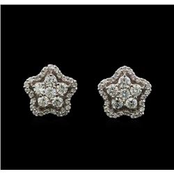0.81 ctw Diamond Earrings - 14KT White Gold