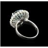 Image 3 : 5.65 ctw Aquamarine and Diamond Ring - 14KT White Gold