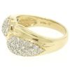 Image 4 : 14k Yellow Gold 0.75 ctw Pave Round E VS Diamond Cluster Puffed Band Bypass Ring