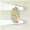 Image 5 : 14k Yellow Gold 0.75 ctw Pave Round E VS Diamond Cluster Puffed Band Bypass Ring