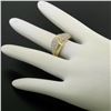 Image 6 : 14k Yellow Gold 0.75 ctw Pave Round E VS Diamond Cluster Puffed Band Bypass Ring