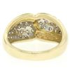 Image 7 : 14k Yellow Gold 0.75 ctw Pave Round E VS Diamond Cluster Puffed Band Bypass Ring