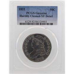 1822 Capped Bust Half Dollar Coin PCGS XF Detail