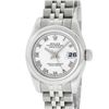 Image 3 : Rolex Ladies Stainless Steel White Roman Quickset Datejust Wristwatch With Rolex