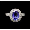 Image 2 : 14KT White Gold 2.93 ctw Tanzanite and Diamond Ring