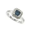 Image 2 : 1.04 ctw Blue and White Diamond Ring - 18KT White Gold
