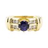 Image 2 : 1.23 ctw Blue Sapphire And Diamond Ring - 14KT Yellow Gold