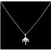 Image 2 : 0.91 ctw Diamond Pendant With Chain - 18KT White Gold