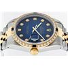 Image 4 : Rolex Mens 2 Tone 14K Blue Vignette Diamond & Sapphire Datejust Wristwatch