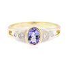 Image 2 : 0.86 ctw Tanzanite And Diamond Ring - 14KT Yellow And White Gold