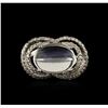 Image 2 : 14KT White Gold 0.84 ctw Blue Moonstone and Diamond Ring