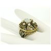Image 7 : 14k Yellow Gold Opal Pearl Black Enamel Large Dome Ladies Cocktail Ring