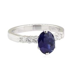 2.07 ctw Sapphire and Diamond Ring - 14KT White Gold