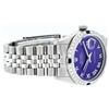 Image 4 : Rolex Mens Stainless Steel Purple Roman Diamond & Sapphire Datejust Wristwatch