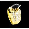 Image 4 : 2.10 ctw Sapphire and Diamond Ring - 14KT Yellow Gold