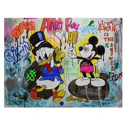 Nastya Rovenskaya- Original Oil on Canvas "It's All About Money"