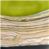 Image 2 : "Lime Flat Vessel" Hand Blown Glass Vase Sculpture, Hand Signed by GartnerBlade Glass.