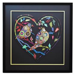 Patricia Govezensky- Original Painting on Laser Cut Steel "Love Birds XI"