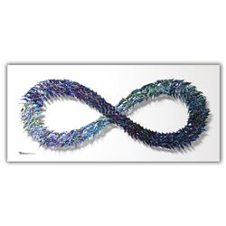 Patricia Govezensky- Original 3D Metal Art on Wood "Infinity"