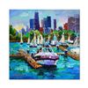 Image 1 : Yana Rafael "City Boat Slip" Hand Signed Original Painting on Canvas with COA