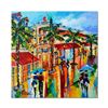 Image 1 : Yana Rafael "Main Street Shops" Hand Signed Original Painting on Canvas with COA