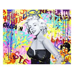 Nastya Rovenskaya- Original Oil on Canvas "Monroe in Grey"