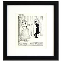 Bizarro! "Hula Dance" is a Framed Original Pen & Ink Drawing, by Dan Piraro, Hand Signed by the Arti