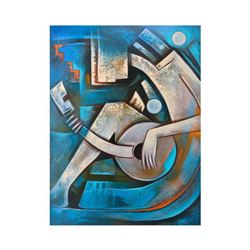 Juan Cotrino - "Musical Beauty" Original Mixed Media Acrylic on Canvas, Hand Signed with Certificate