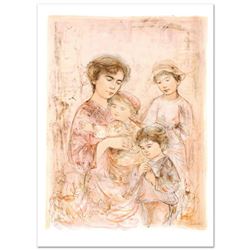 "Lotte and Her Children" Limited Edition Lithograph (27" x 37.5") by Edna Hibel (1917-2014), Numbere