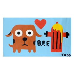Todd Goldman, "BFF" Original Acrylic Painting (60" x 36") on Canvas, Hand Signed with Certificate of